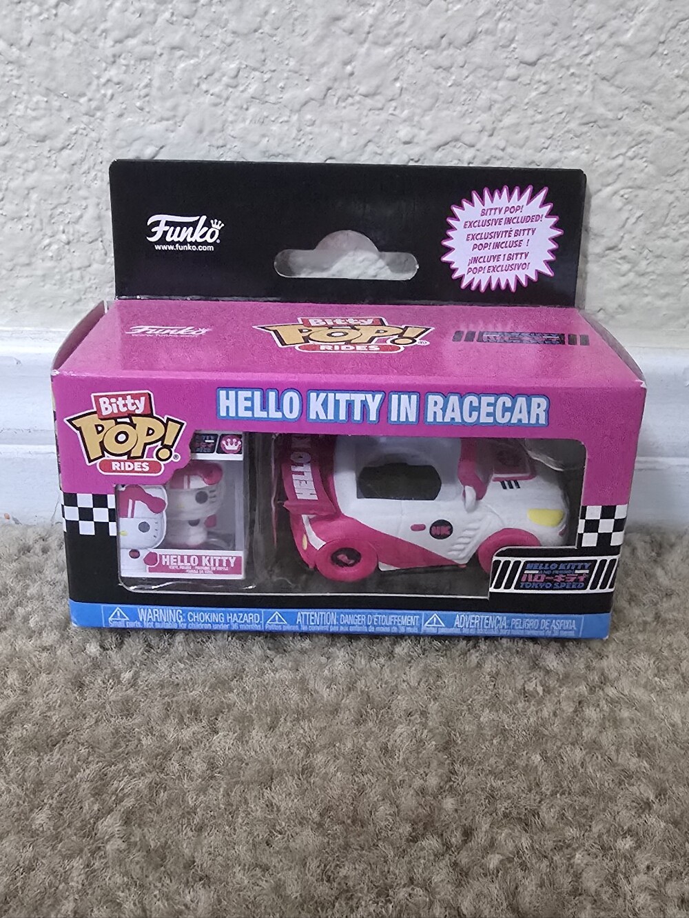 Funko Bitty Pop! Rides Hello Kitty in Pink Racecar